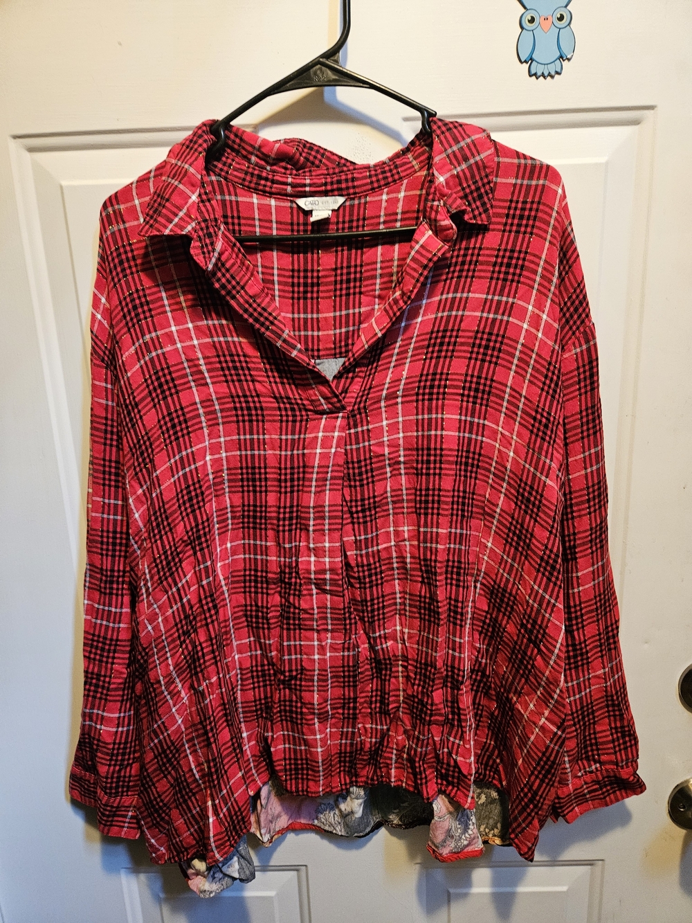 Cato Red and Black Plaid Button-Up Shirt